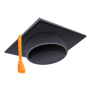 Graduation cap icon. Representing how IQ testing and psychoeducational testing in Berkeley can help your child reach graduation. Neurodivergent resources are available in Berkeley, CA. 